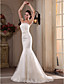  Trumpet/Mermaid StraplessSweep/Brush Train Tulle Satin Wedding Dress