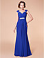  guaina / colonna scollo a V piano di lunghezza madre chiffon del vestito sposa