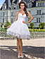  Ball Gown Sweetheart Strapless Knee-length Lace Wedding Dress