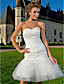  Sheath/Column Sweetheart Knee-length  Lace And Tulle Wedding Dress