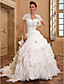  Ball Gown Sweetheart Strapless Chapel Train Organza Crystal Detailing Wedding Dress With A Wrap
