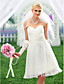  A-line Sweetheart Knee-length Organza Wedding Dress