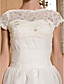  A-line Bateau Organza And Lace Wedding Dress