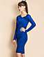  TS Gathered Long Sleeve Jersey Bodycon Dress