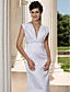  Trumpet/Mermaid V-neck Floor-length Sleeveless Satin Wedding Dress