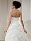  A-line Strapless Chapel Train Taffeta Wedding Dress