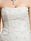  Ball Gown Sweetheart Chapel Train Satin Lace Wedding Dress With Wrap