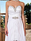  Sheath/Column Sweetheart Asymmetrical Chiffon Evening Dress With Removable Train