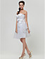  A-line Sweetheart Knee-length Satin And Organza Bridesmaid Dress