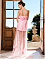  Sheath/ Column Sweetheart Sweep/ Brush Train Tulle Over Taffeta Evening Dress