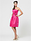  A-line Sweetheart Knee-length Satin Bridesmaid Dress With Flower(s)