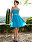  A-line Knee-length Organza Dress With Beading