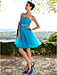  A-line Knee-length Organza Dress With Beading
