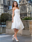  A-line Strapless Knee-length Taffeta Wedding Dress