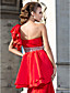  Trumpet/Mermaid One Shoulder Sweep/Brush Train Taffeta Evening Dress