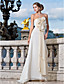  Sheath/Column Strapless Floor-length Chiffon Evening Dress With Flower(s) And Draping