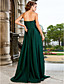  uma linha de varredura strapless / escova de trem chiffon vestido de noite