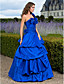  baljurk een schouder vloer-length taffeta avondjurk met pick-up rok en bloem (en)