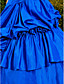  baljurk een schouder vloer-length taffeta avondjurk met pick-up rok en bloem (en)