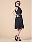  A-line High Neck Knee-length Chiffon Mother of the Bride Dress