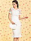  TS VINTAGE Perspective Lace Ruffle Hem Dress
