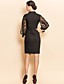  TS Lace Puff Sleeve Sheath Dress