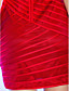  bainha / coluna bateau curto / mini vestido de cocktail de tule com drapeados lado