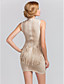  Sheath/Column Jewel Short/Mini Rayon Simple Design Bandage Dress