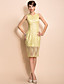 TS Simplicity Gold Lace Sleeveless Sheath Dress