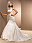  Trumpet/Mermaid Queen Anne Court Train Satin Wedding Dress