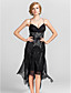  Sheath/Column Sweetheart Knee-length Chiffon Evening Dress