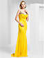  Trumpet/Mermaid Straps Sweep/Brush Train Chiffon Evening Dress