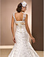  Trumpet/Mermaid Queen Anne Court Train Satin Wedding Dress