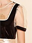  TS Round Neck Floral Embroidery Velvet Dress