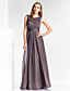 skede / kolonne bateau gulvlang chiffon aftenkjole