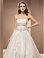  A-line Strapless Chapel Train Kapok Yarn Wedding Dress