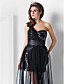  Sheath/Column One Shoulder Asymmetrical Sequined And Tulle Evening Dress