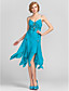  Sheath/Column V-neck Knee-length Chiffon Cocktail Dress