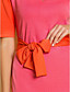  TS Color Block Self Belt Jersey Dress