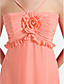  A-line Spaghetti Floor-length Chiffon Bridesmaid Dress