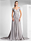 A-line Off-the-shoulder Court Train Chiffon Evening Dress