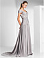  A-line Off-the-shoulder Court Train Chiffon Evening Dress