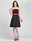  A-line Straps Knee-length Satin Cute Bridesmaid Dress with Removale Straps