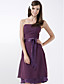  A-line Strapless Knee-length Chiffon Stretch Satin Bridesmaid/ Wedding Party Dress