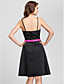  A-line Straps Knee-length Satin Cute Bridesmaid Dress with Removale Straps