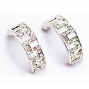 Serling Silver Simulated Diamond Hoop Earrings (ME004) (Start From 24 Units)-Free Shipping