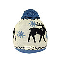 SAMII Jacquard Deer Crochet Knit Beanie Hat-Blue (0026) (Start From 20 Units)-Free Shipping
