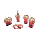 5 PC Flower Garden Bathroom Accessory Set/Soap Dish+More YSYP018 (Start From 10 Units) Free Shipping