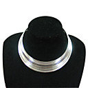 meeraderig metallic zilveren kraag ketting w / oorbellen set (hld035)-gratis verzending