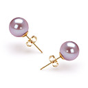 14k Gold Lavender 7.5 - 8mm AAAA Freshwater Pearl Earring DSZZ075 (Start From 5 Units) Free Shipping